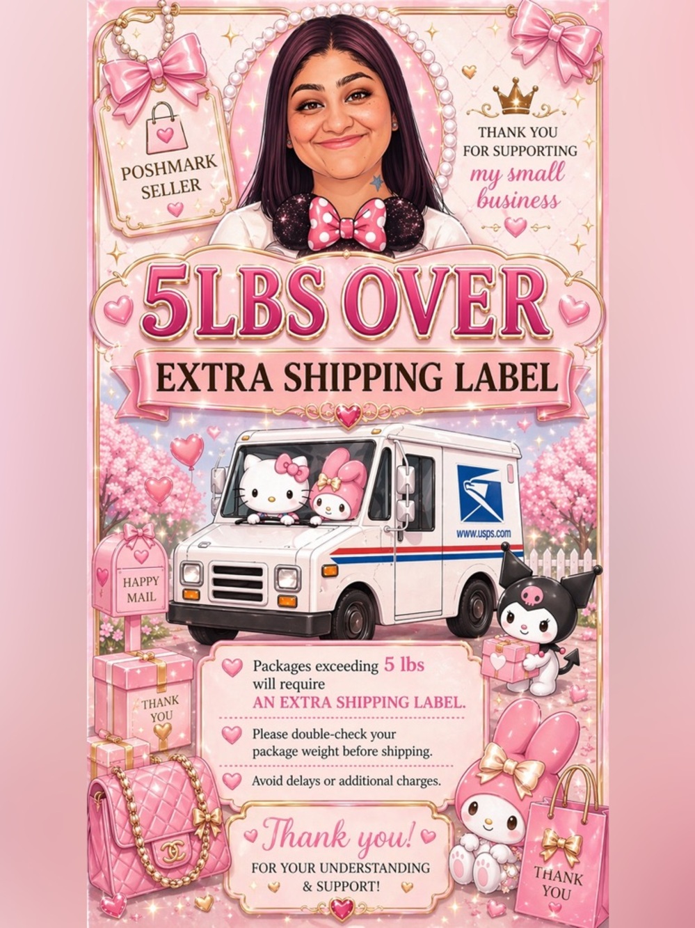 5LBS OVER Extra Shipping Label 😊